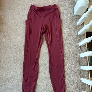 Lululemon Burgundy High-Waisted Leggings